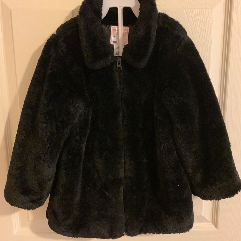 Old Navy Black Faux Fur Jacket